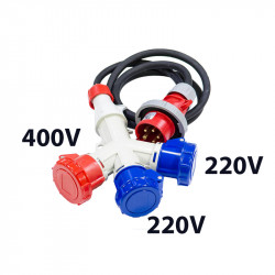 Multiprise 3 sorties – câble 400V/220V
